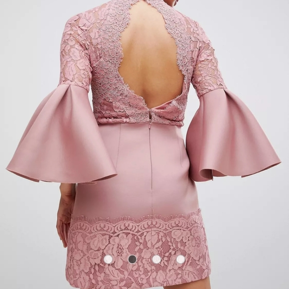 Asos fluted sleeve scuba lace dress - Picture 3 of 11